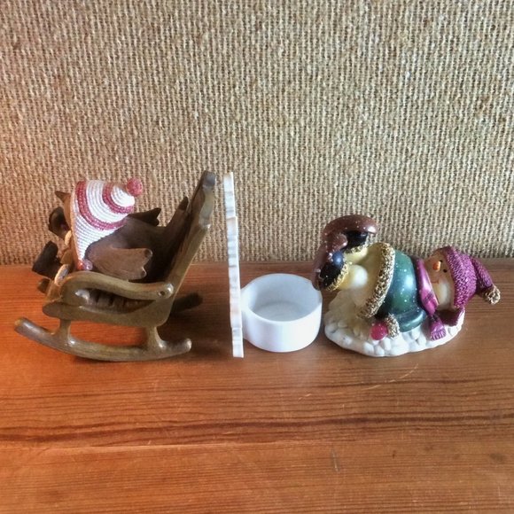 Snow Bird Snow Man Snowflake Winter Figurine Set Snowy Decor Lot - Picture 4 of 5